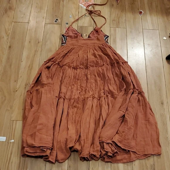 Lucky Brand Rust Crochet Top Halter Dress - Picture 5 of 8